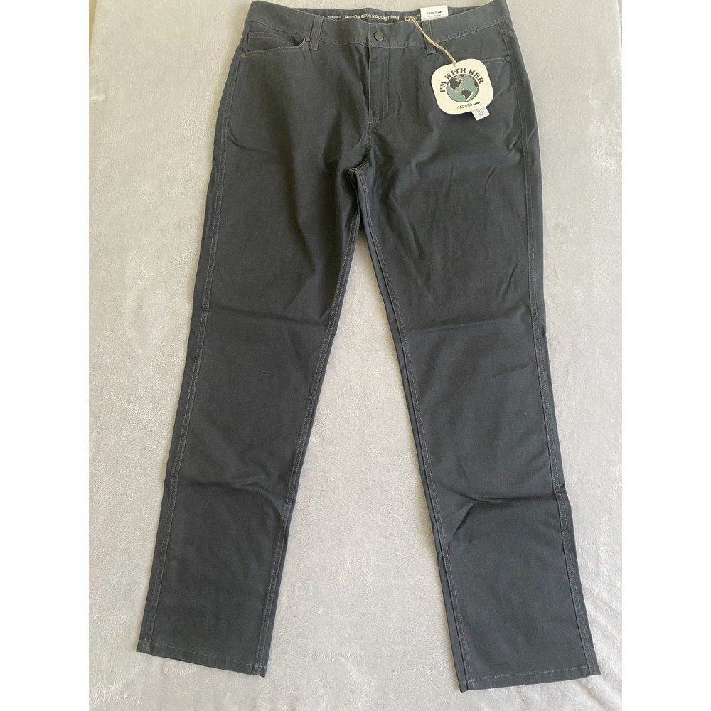 Toad&Co Mission Ridge 5 Pocket Lean Pants Mens 38x34 Gray Organic Cotton Stretch